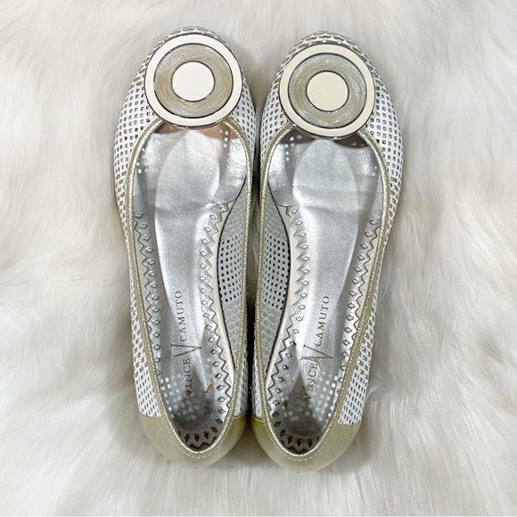 Vince Camuto White Leather Ballet Flats - Picture 6 of 9